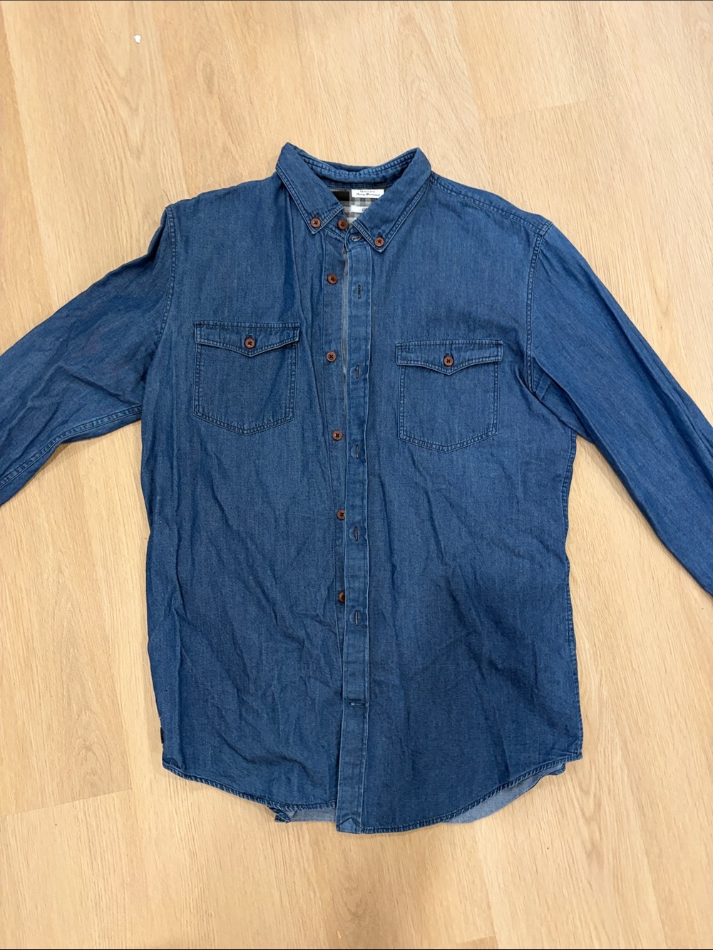 Mens Indigo Denim Button-Down Workshirt